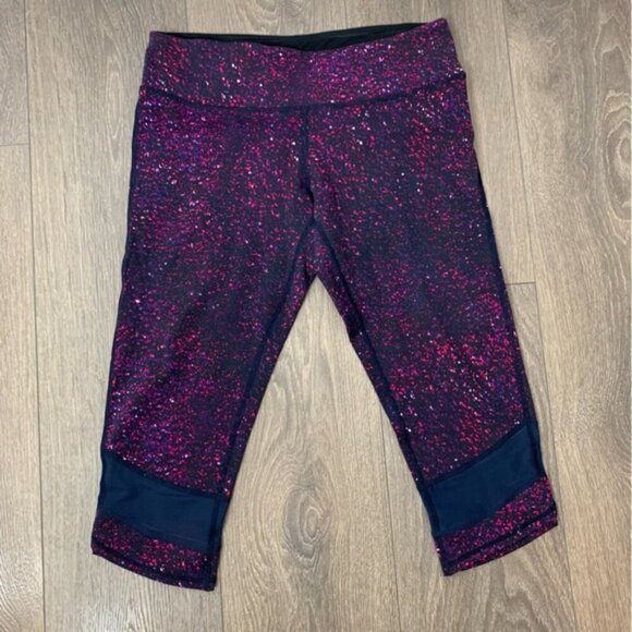 Tuff Athletics Women’s Capri Cropped Leggings Purple Activewear Speckled print S - Picture 7 of 12